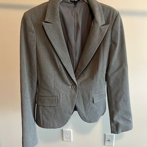 Gray suit jacket